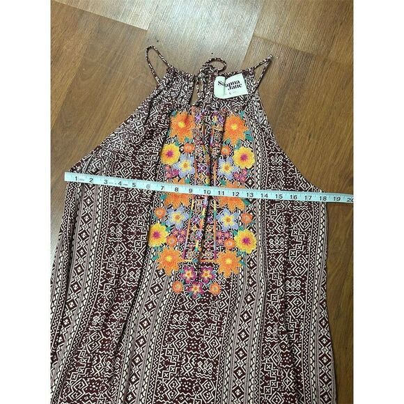 Savannah Jane Women's L Floral Embroidered Halter Tank Top Multicolor - Picture 5 of 7